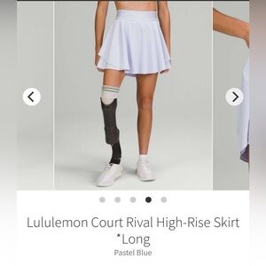 NWT Lululemon Court Rival High-Rise Skirt *Long Pastel Blue sz 10